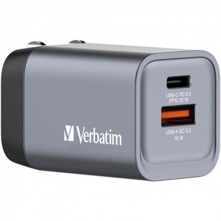 Carregador de Parede USB VERBATIM GNC-35 (35 W - Preto/Cinzento)