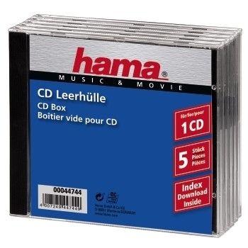 Caixa para CD HAMA 44744 (Preto e transparente)