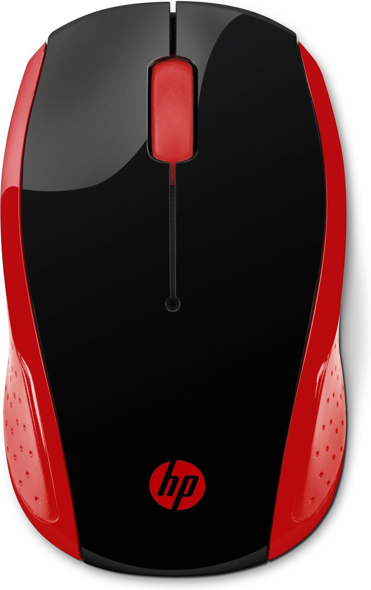 Rato HP 200 (Ambidestro - 1000 DPI - Ótico - Vermelho)