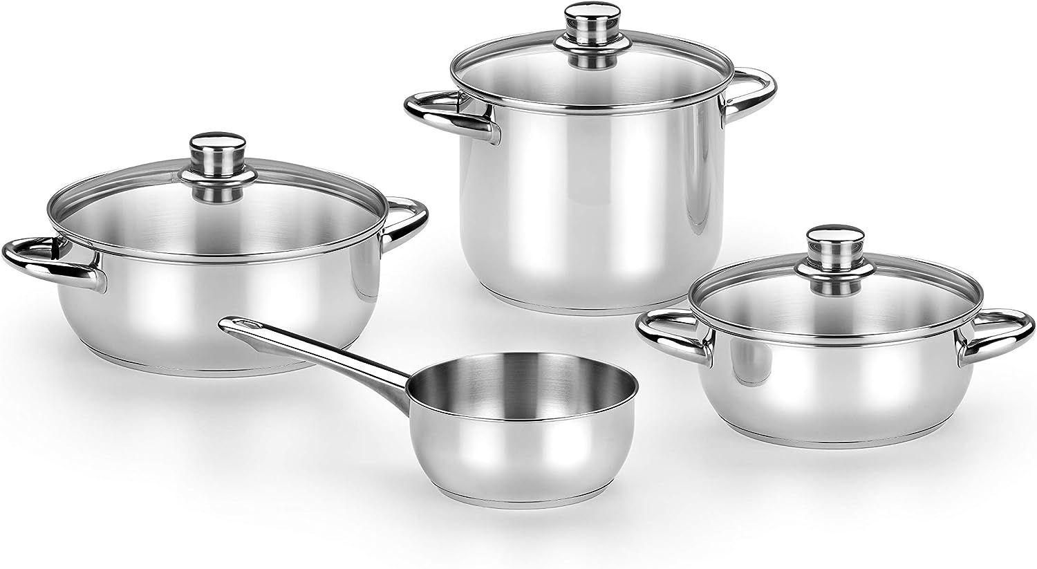 Bateria de Cozinha MONIX Optima 4 Peças (Aço inoxidável 18/10 - 24 cm - Inox)