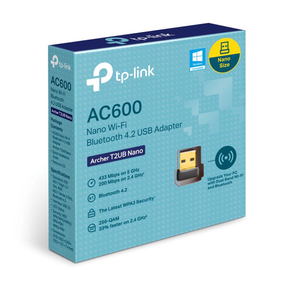 Adaptador USB Wi-Fi e Bluetooth TP-LINK Archer T2UB Nano (Wi-Fi 5 - 433 Mbit/s - Dupla banda, 2,4 GHz / 5 GHz - Preto), miniatura 2