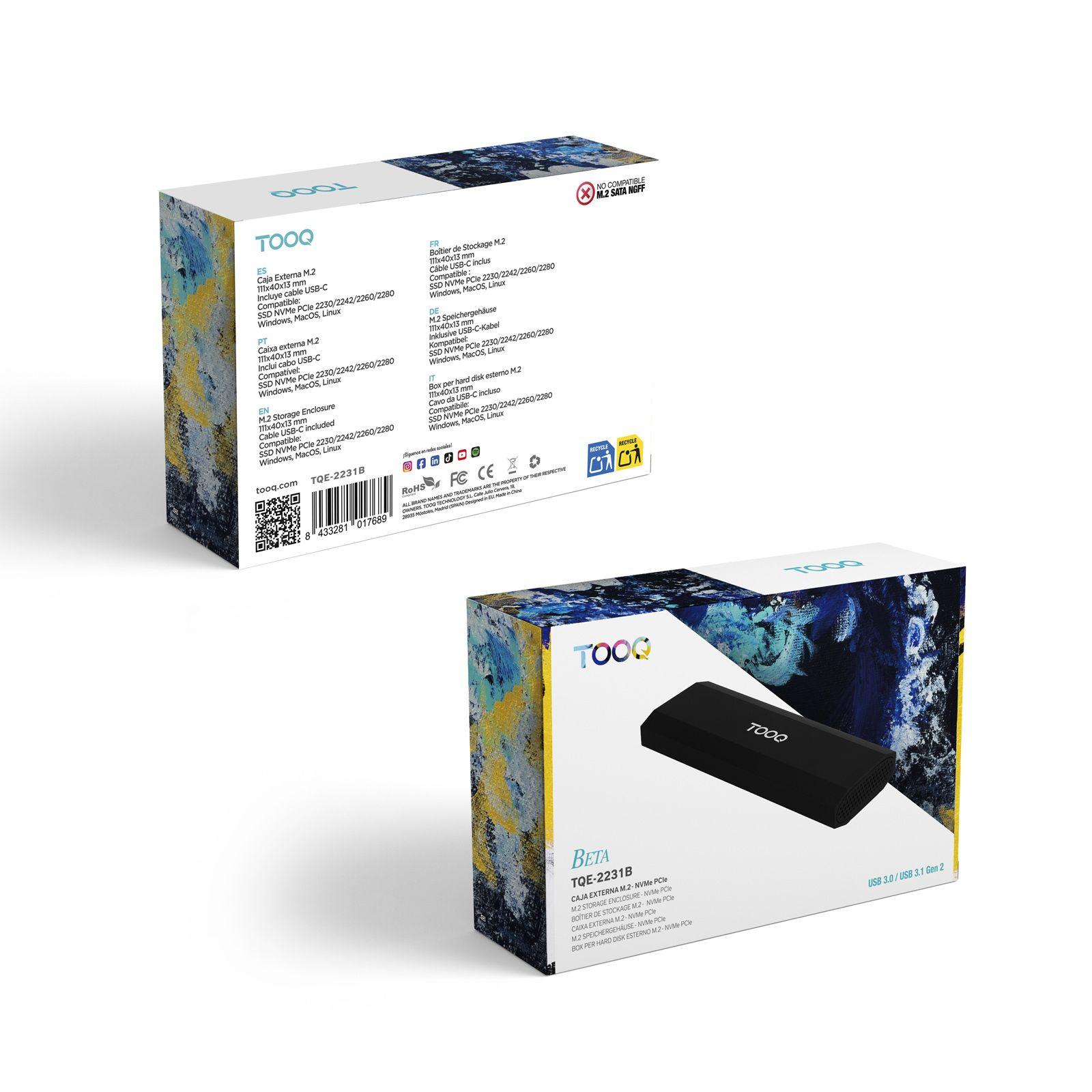 Caixa Externa TOOQ TQE-2231B (8 TB - M.2 - PCI Express NVMe - Preto) — miniatura 9