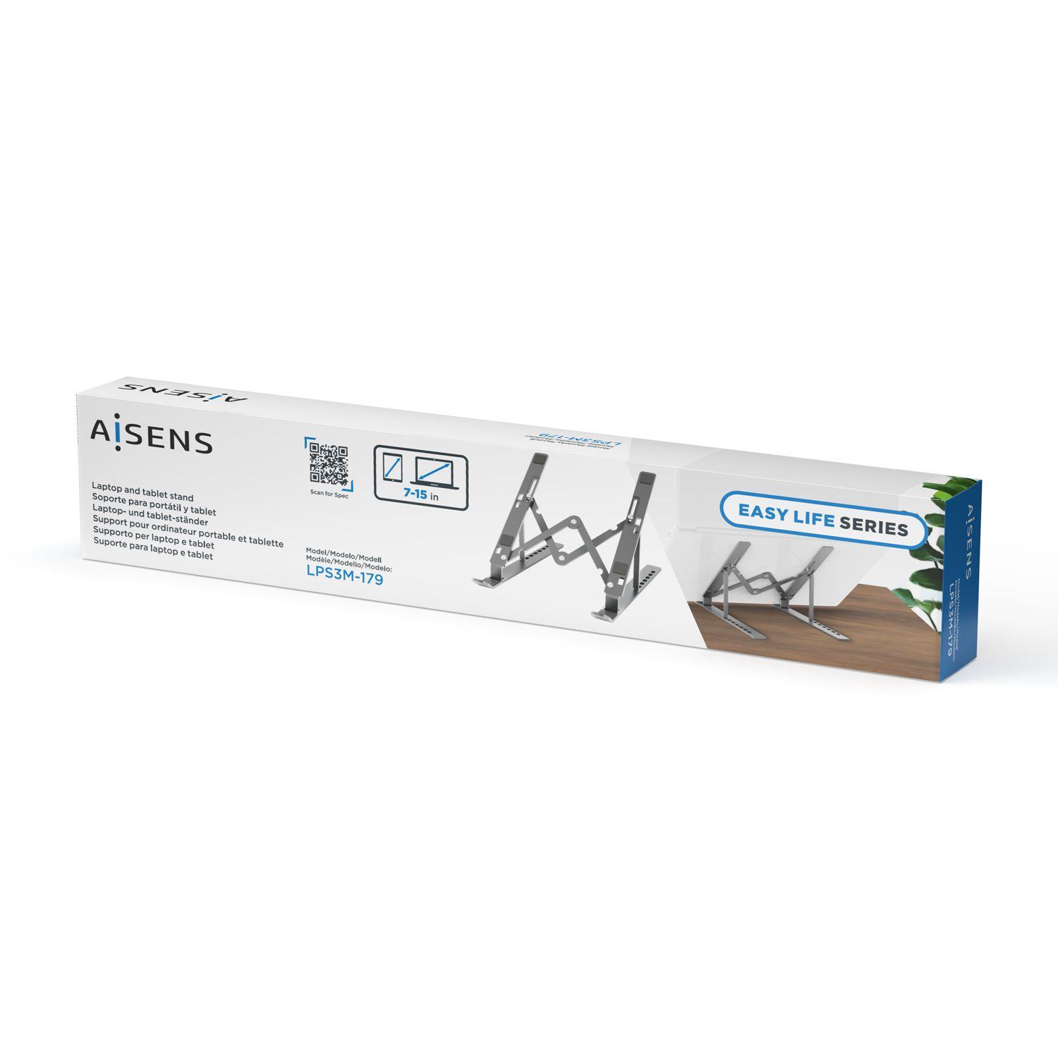 Suporte de Secretária para Portátil e Tablet AISENS LPS3M-179 (38,1 cm - Cinzento), miniatura 4