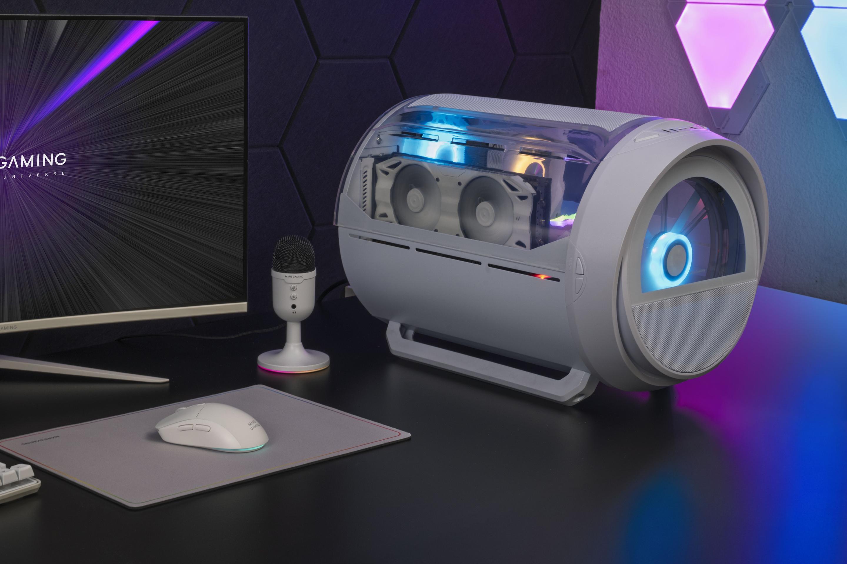 Caixa PC MARS GAMING MC-CYLON (micro ATX, Mini-ITX - Mini Tower - Micro-ATX, Mini-ITX - Branco) — miniatura 14