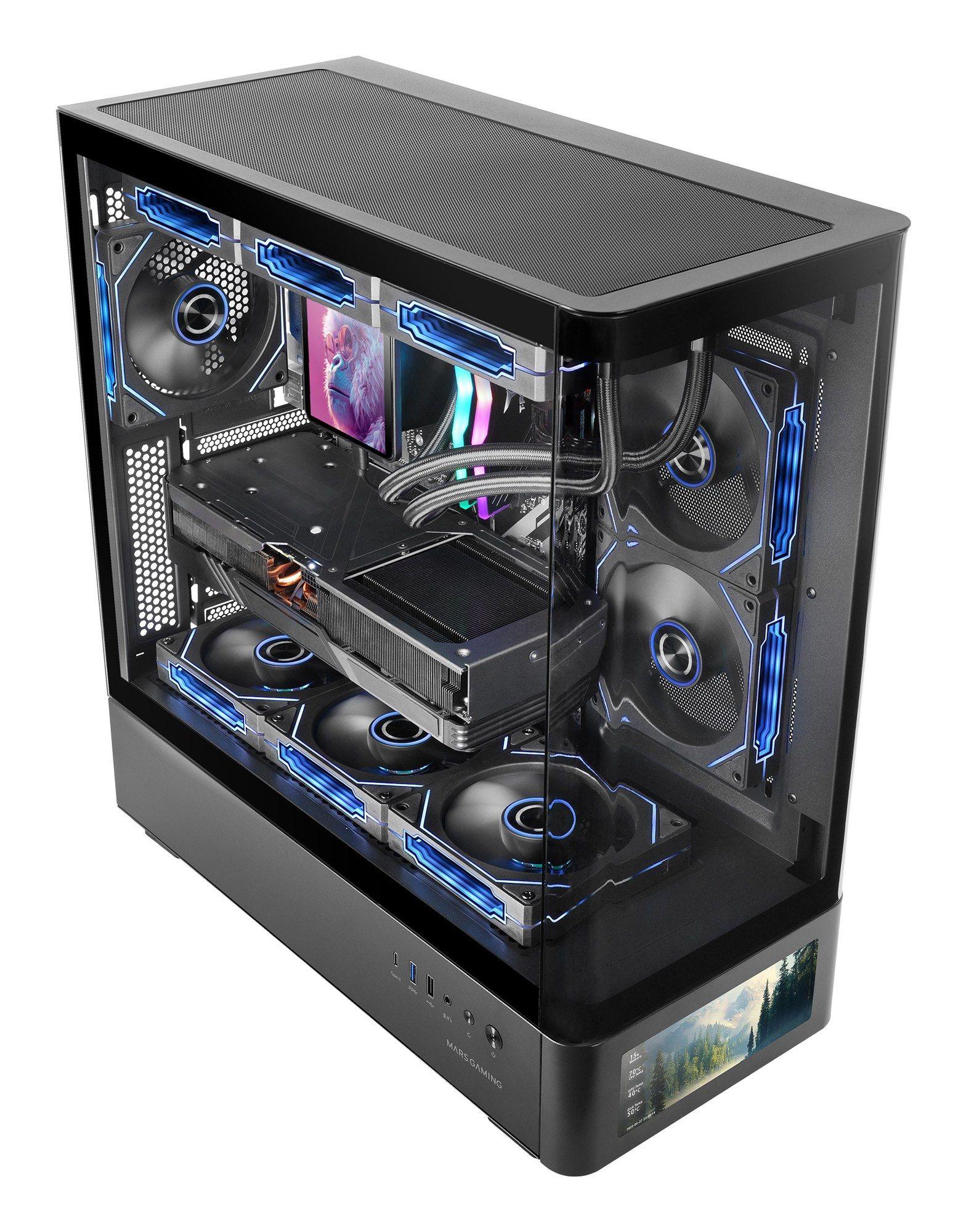 Caixa ATX MARS GAMING MC-LCDPRO (ATX, Micro ATX, Mini-ITX - Midi Tower - ATX, Mini-ITX, Micro ATX - Preto) — miniatura 2