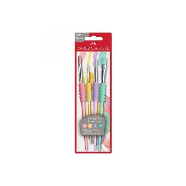 Conjunto de Pincéis FABER-CASTELL Soft Touch 481620 (Sintético - Multicor)