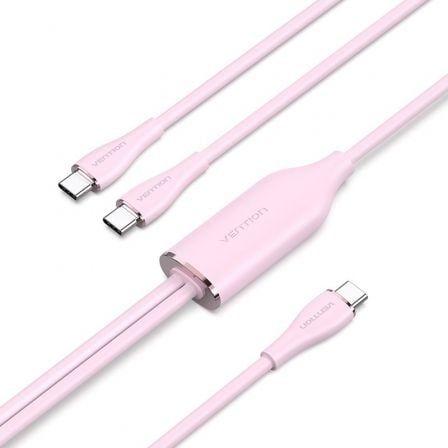 Cabo USB-C em Y VENTION CTMPG (0,5 m - 2 x USB-C - USB-C - Rosa)