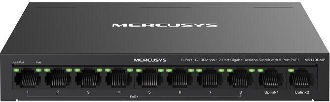 Switch de Rede MERCUSYS MS110CMP (Fast Ethernet - 10/100 Mbit/s - 5,6 Gbit/s - Preto)