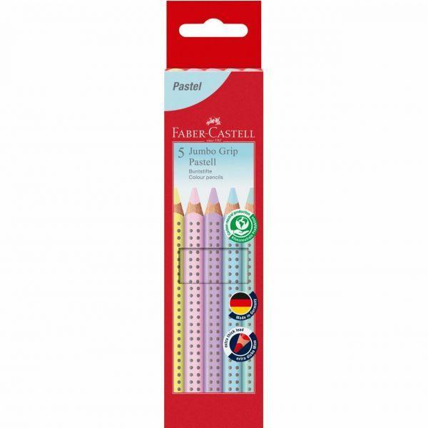 Lápis de Cor FABER-CASTELL Jumbo Grip Pastel (Madeira - Multicor)