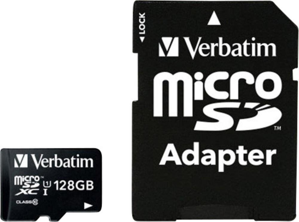 Cartão de Memória VERBATIM 44085 (128GB - Classe 10 - 90 MB/s - Preto)