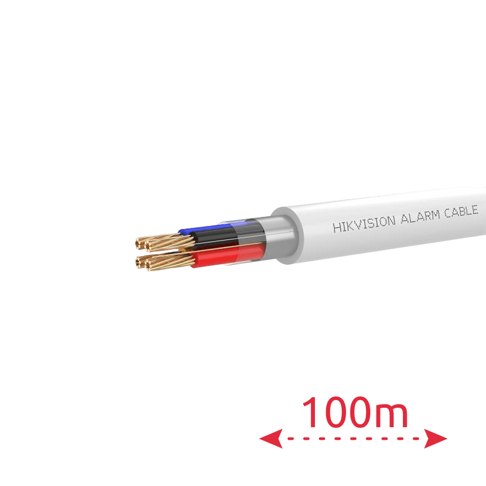 Cabo de Alarme Blindado HIKVISION DS-1AC4APL1 (4 Condutores - 100 m - Branco)