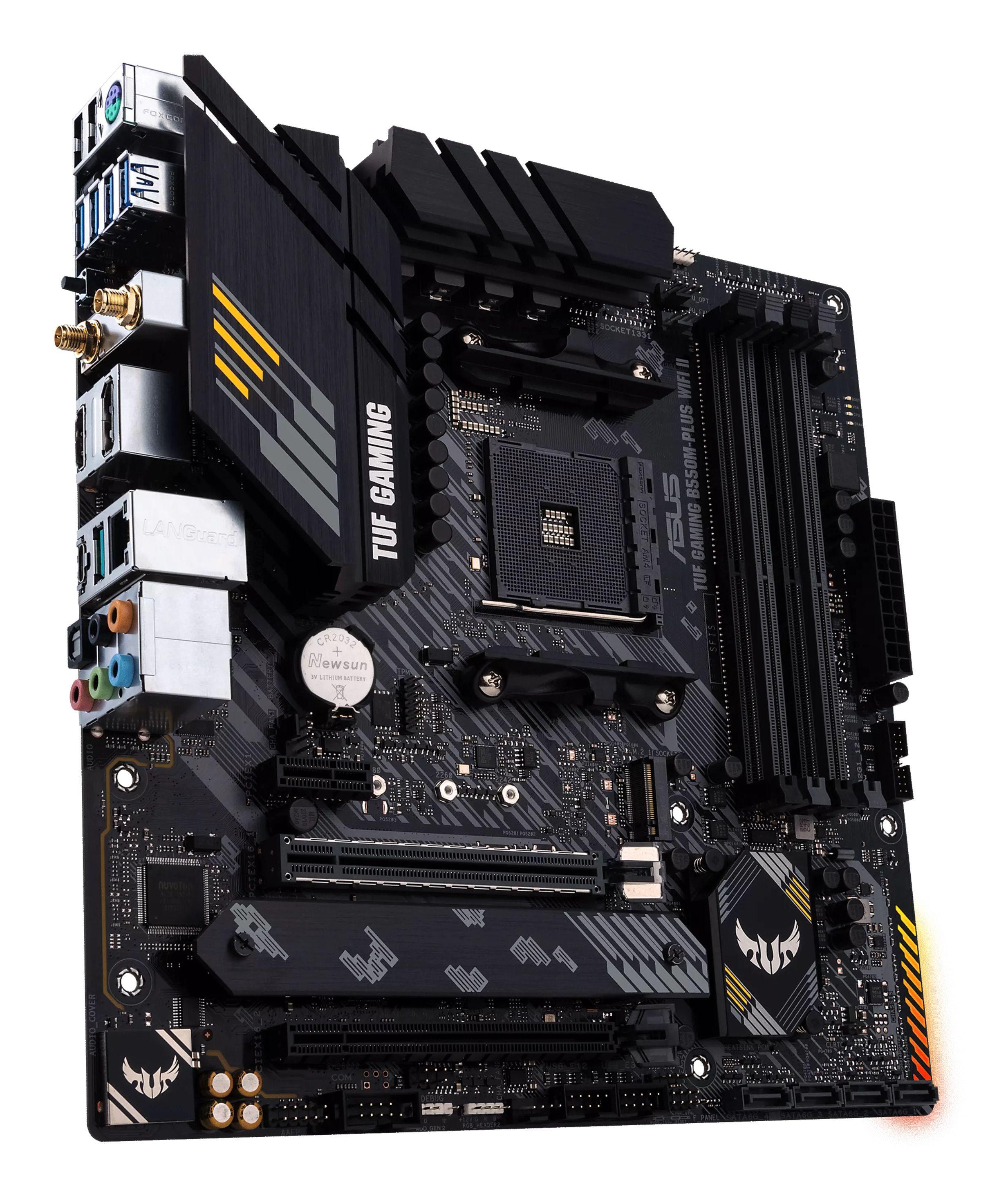 Motherboard ASUS TUF GAMING B550M-PLUS WIFI II (AM4 - micro-ATX - Duplo canal - Preto), miniatura 4