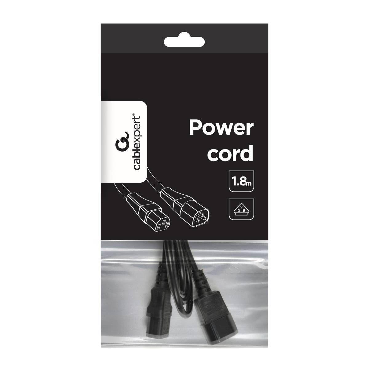 Cabo de Alimentação de Extensão GEMBIRD PC-189-VDE (1,8 m - C13 fêmea - C14 macho - Preto), miniatura 6