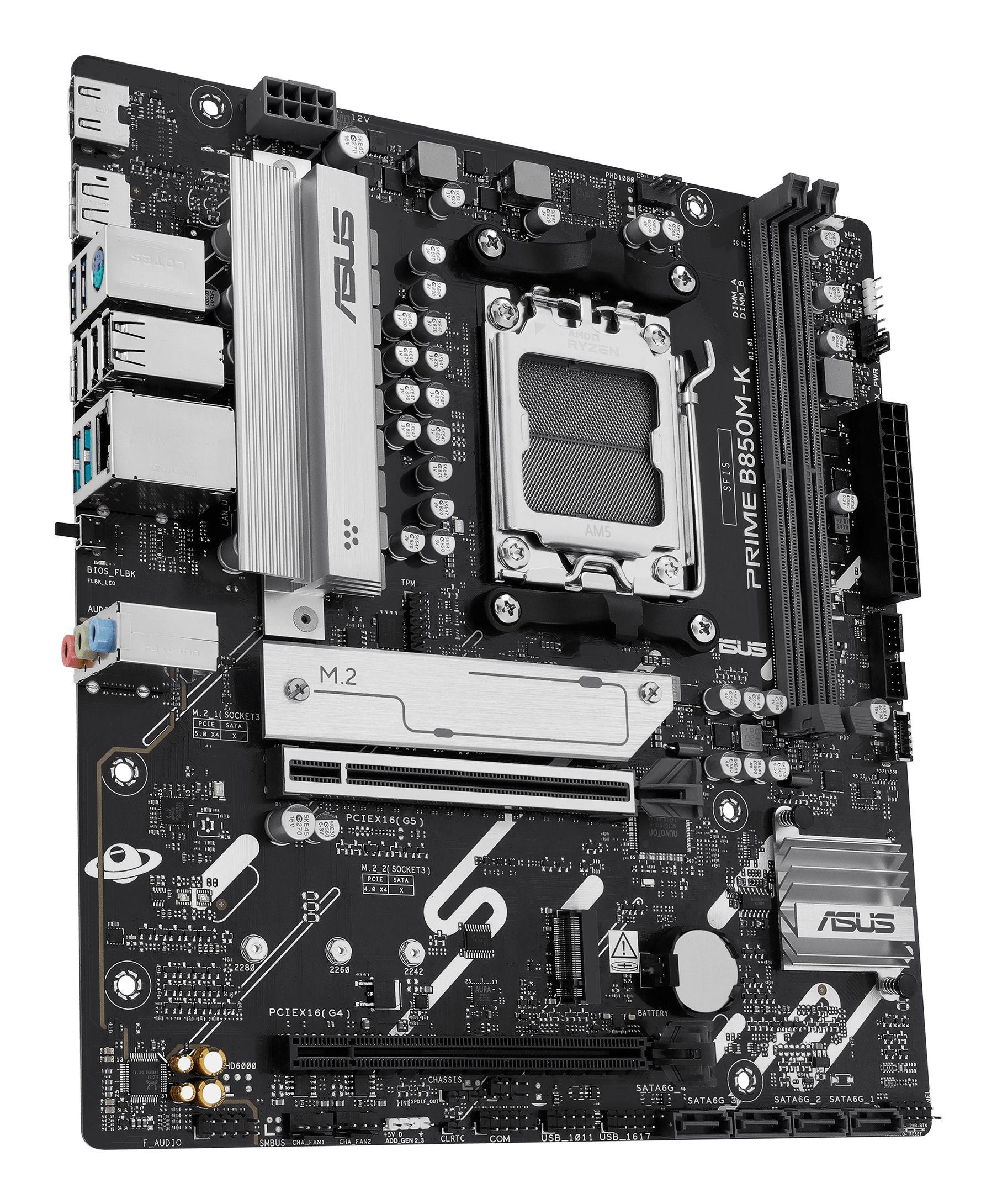 Motherboard ASUS PRIME B850M-K (AM5 - micro ATX - Duplo canal - Preto), miniatura 4