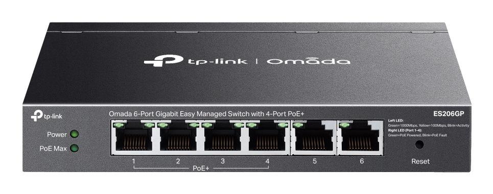 Switch Gerido TP-LINK Omada ES206GP (Gigabit Ethernet - 4 MB - 12 Gbit/s - Preto)