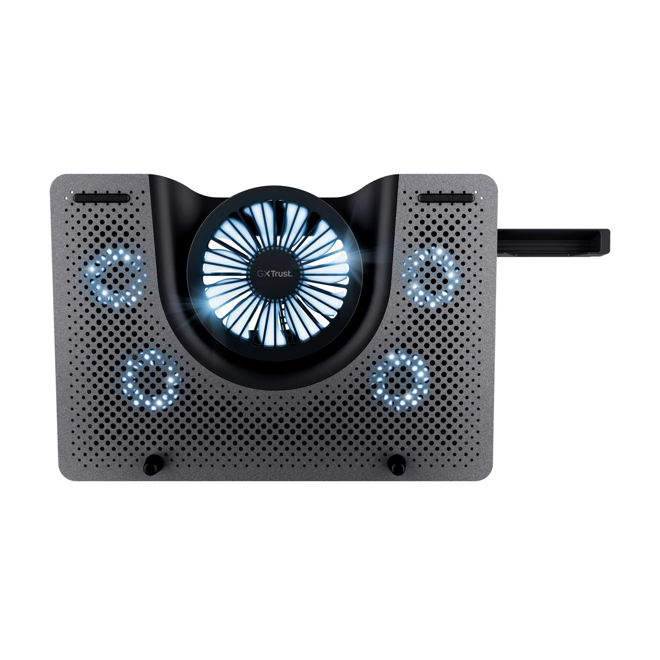 Suporte Ventilado para Portátil TRUST GXT 1125 Quno (5 Ventoinhas - até 17" - Preto) — miniatura 5