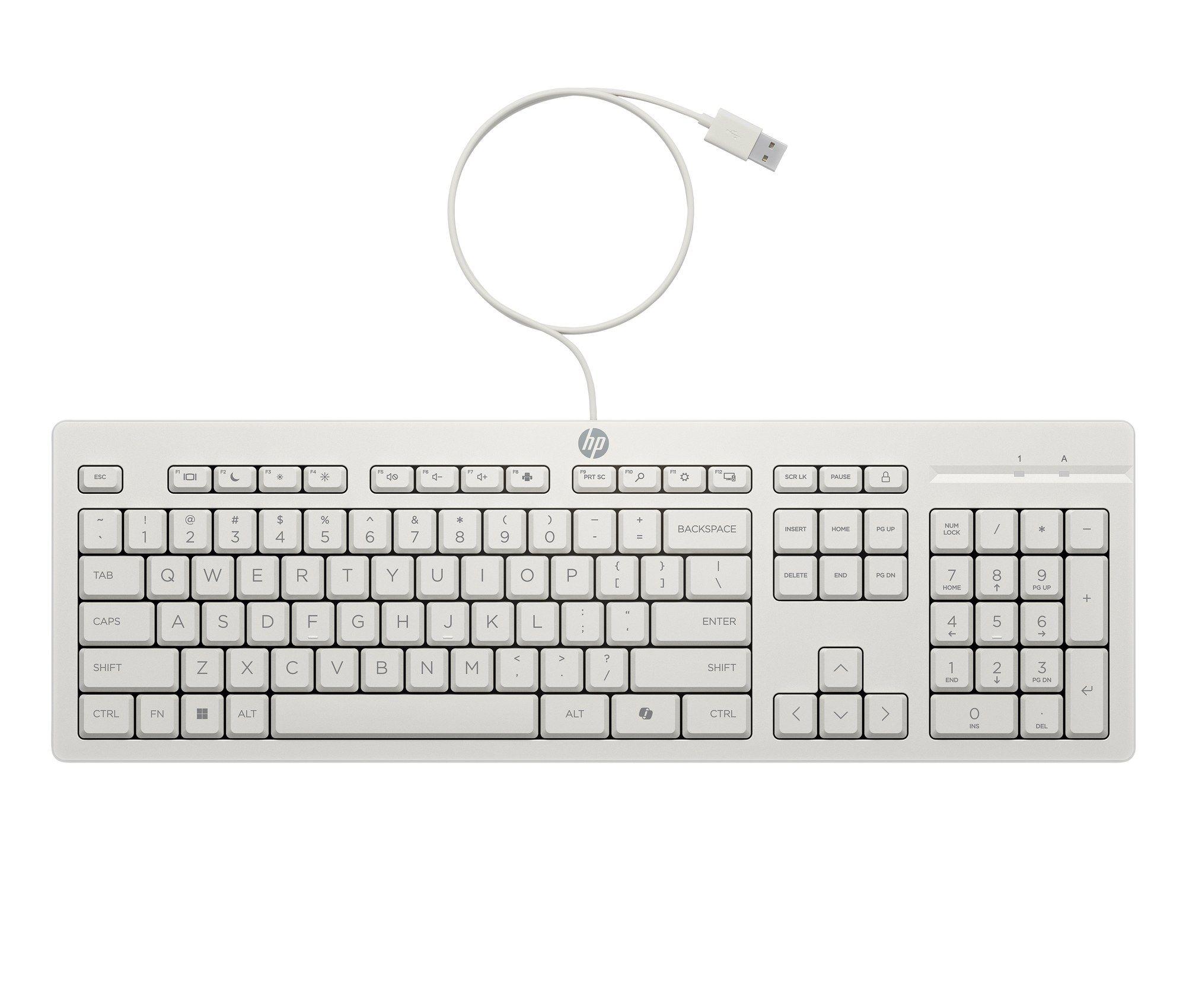 Conjunto de Teclado e Rato HP 225 Combo G2 (Tamanho completo - USB - Com fios - Branco), miniatura 8