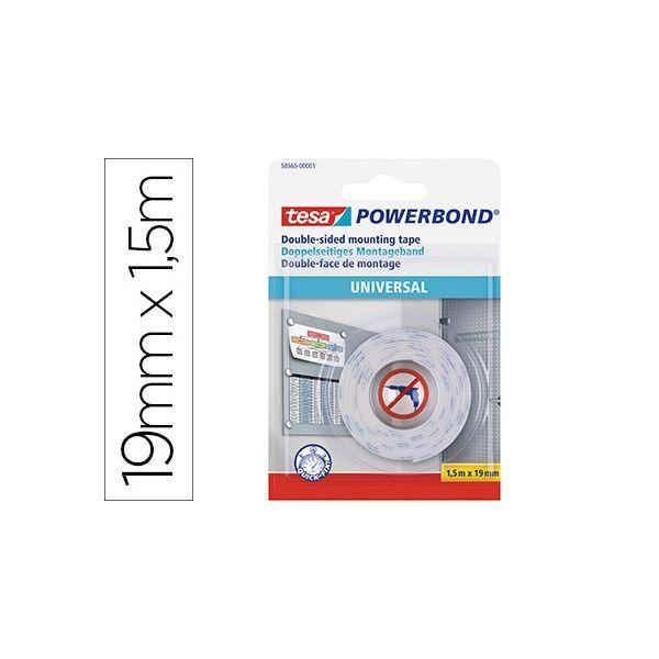 Fita Adesiva de Fixação Dupla Face TESA Powerbond Universal (1,5 x 19 mm - Branco), miniatura 2