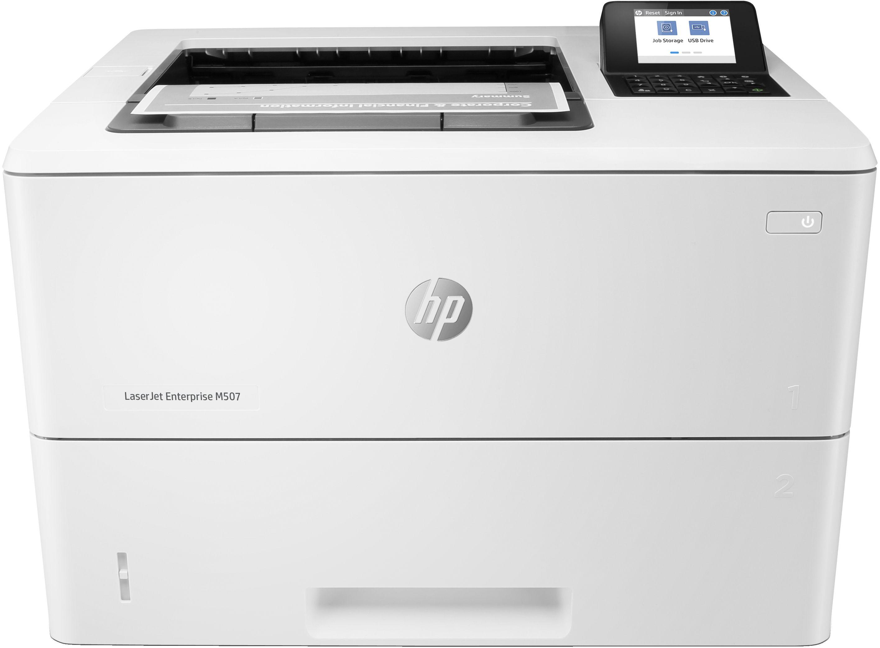 Impressora Laser Monocromática HP LaserJet Enterprise M507dn (A4 - Impressão a preto e branco - 650 folhas - Branco)