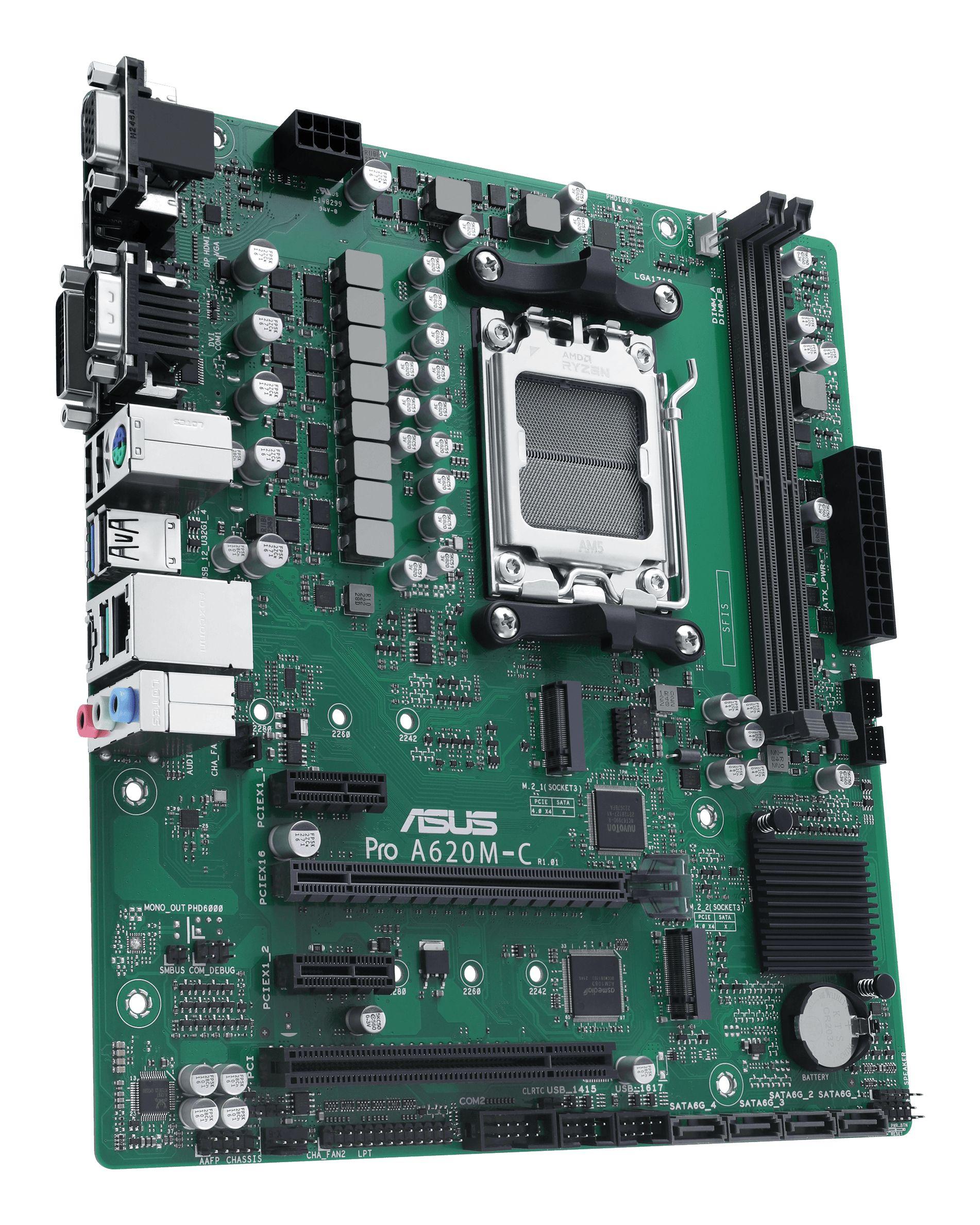 Motherboard ASUS PRO A620M-C-CSM (AM5 - AMD Ryzen 7000 Series - micro ATX), miniatura 4