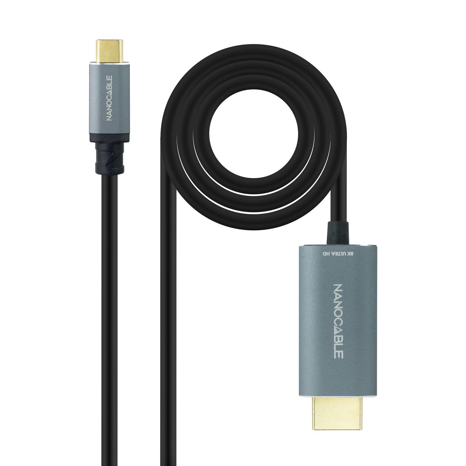 Cabo Conversor NANOCABLE 10.15.5162 (1,8 m - HDMI Type A - USB Type-C - Preto)