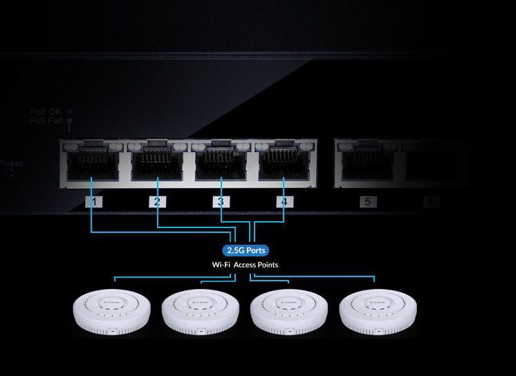 Switch D-LINK DMS-108 (2.5G Ethernet - 8x 10/100/1000/2500 Mbps - 8,1 MB - Preto) — miniatura 7