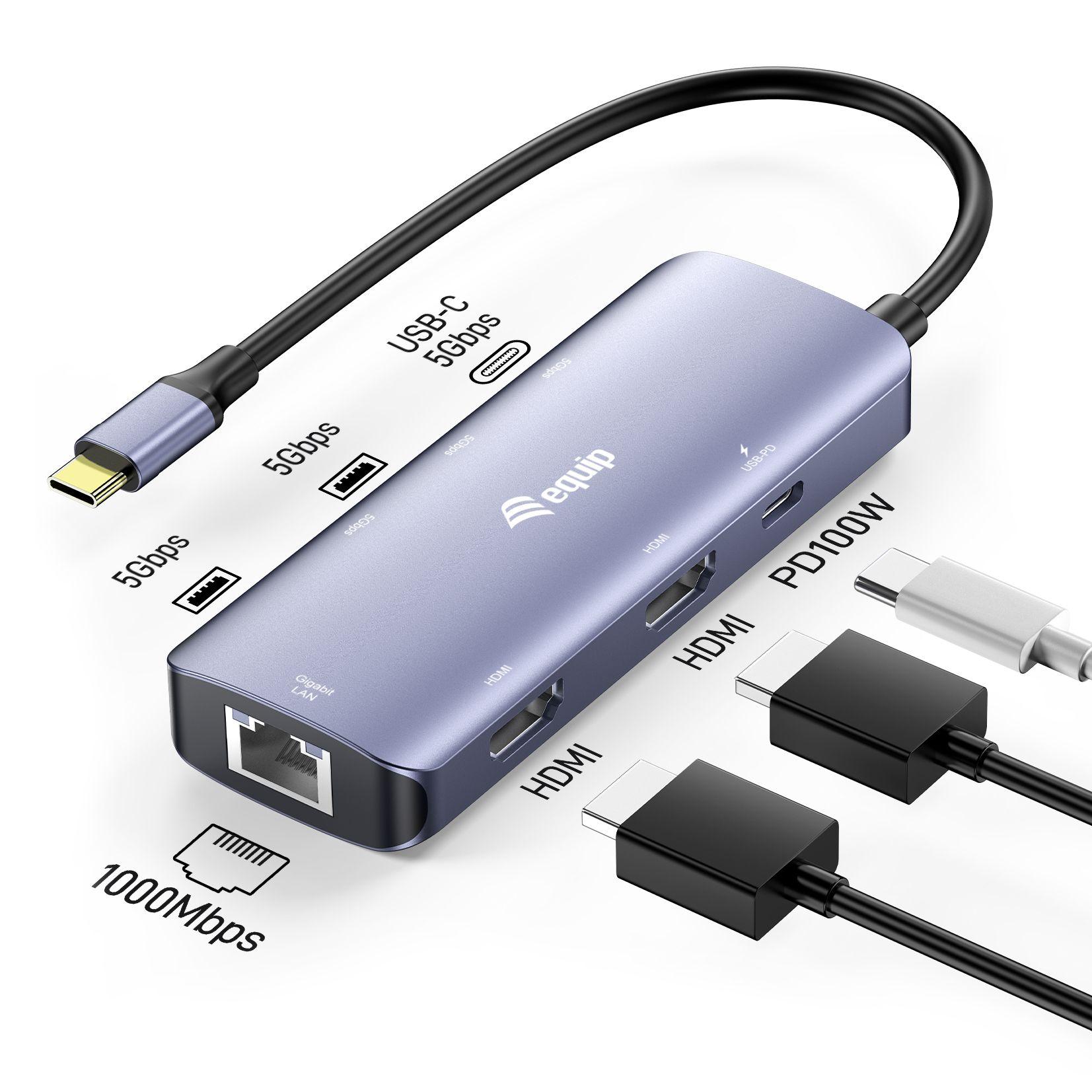 Base de Ligação USB-C EQUIP 133501 (4096 x 2160 pixels - Cinzento) — miniatura 2