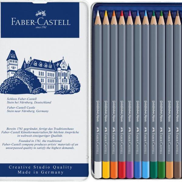 Lápis de Cor Aquareláveis FABER-CASTELL Goldfaber Aqua (Estojo Metálico)