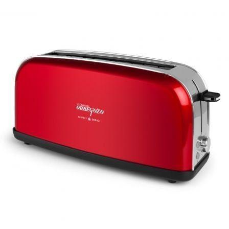 Torradeira ORBEGOZO TOV 6200 (850 W - 1 fatia - Aço inoxidável - Vermelho)