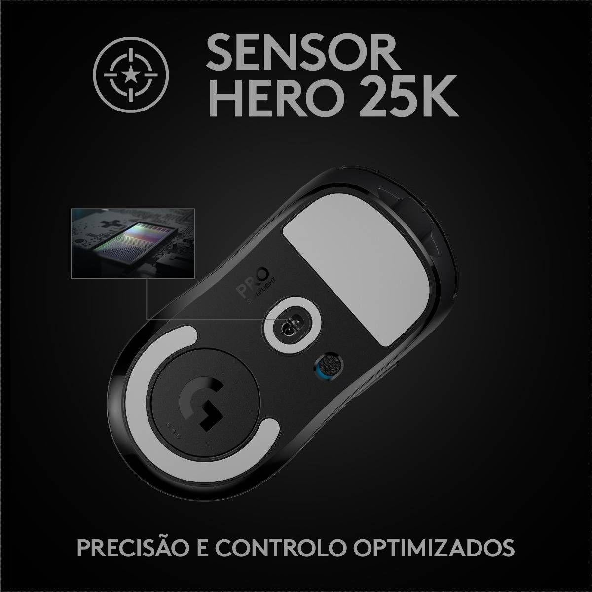 Rato LOGITECH PRO X SUPERLIGHT (Mão direita - 25600 DPI - Óptico HERO - Preto) — miniatura 6