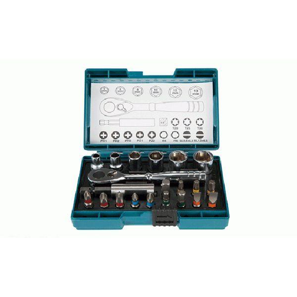 Conjunto de Pontas e Chave de Roquete MAKITA B-54081 (Prateado)