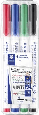 Marcadores para Quadro Branco STAEDTLER Lumocolor 301WP4 (Cores sortidas)