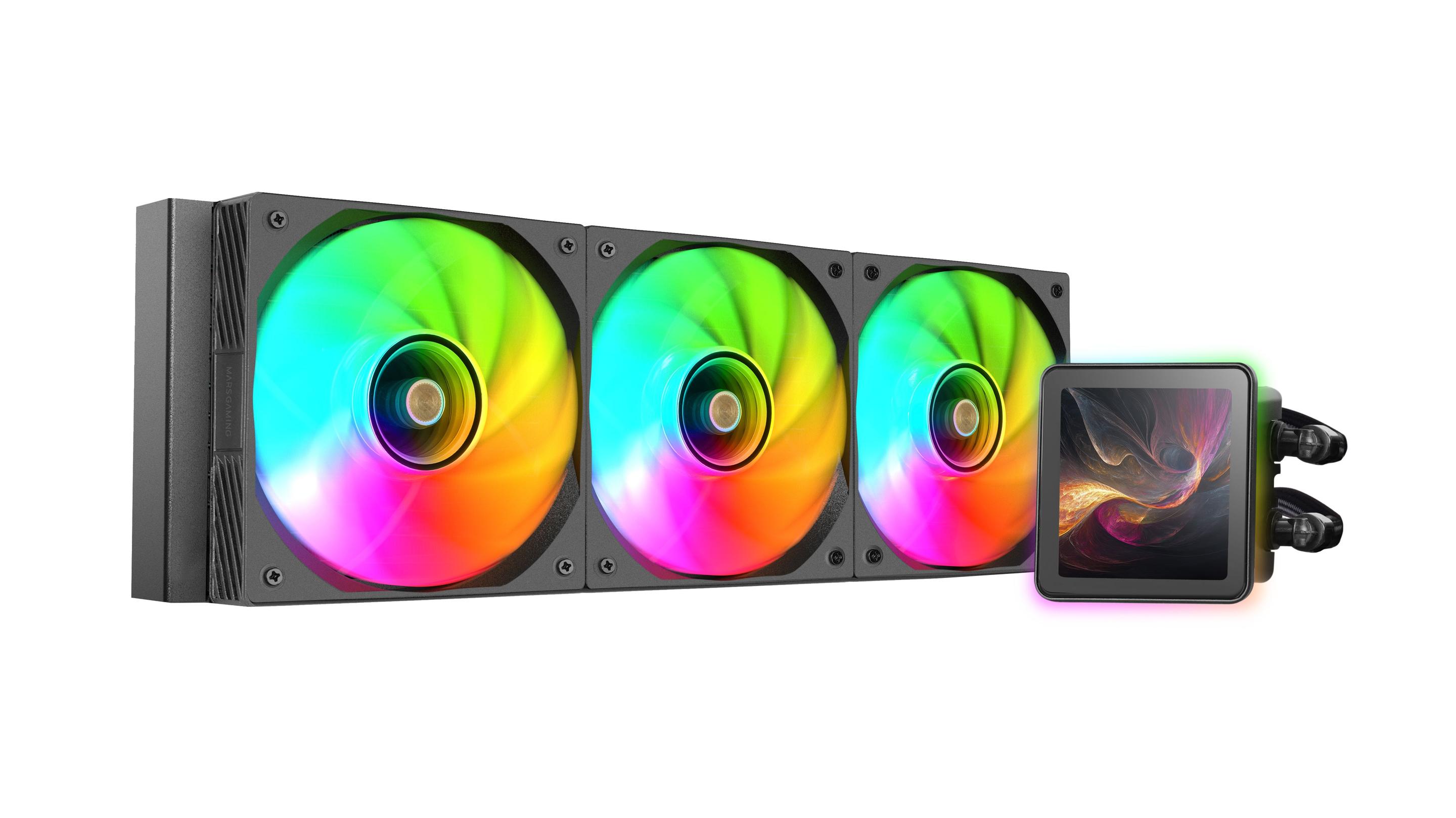 Refrigeração Líquida AIO MARS GAMING ML-VISIONPRO360 (120 mm - 3 ventoinhas - 2300 RPM - Preto)