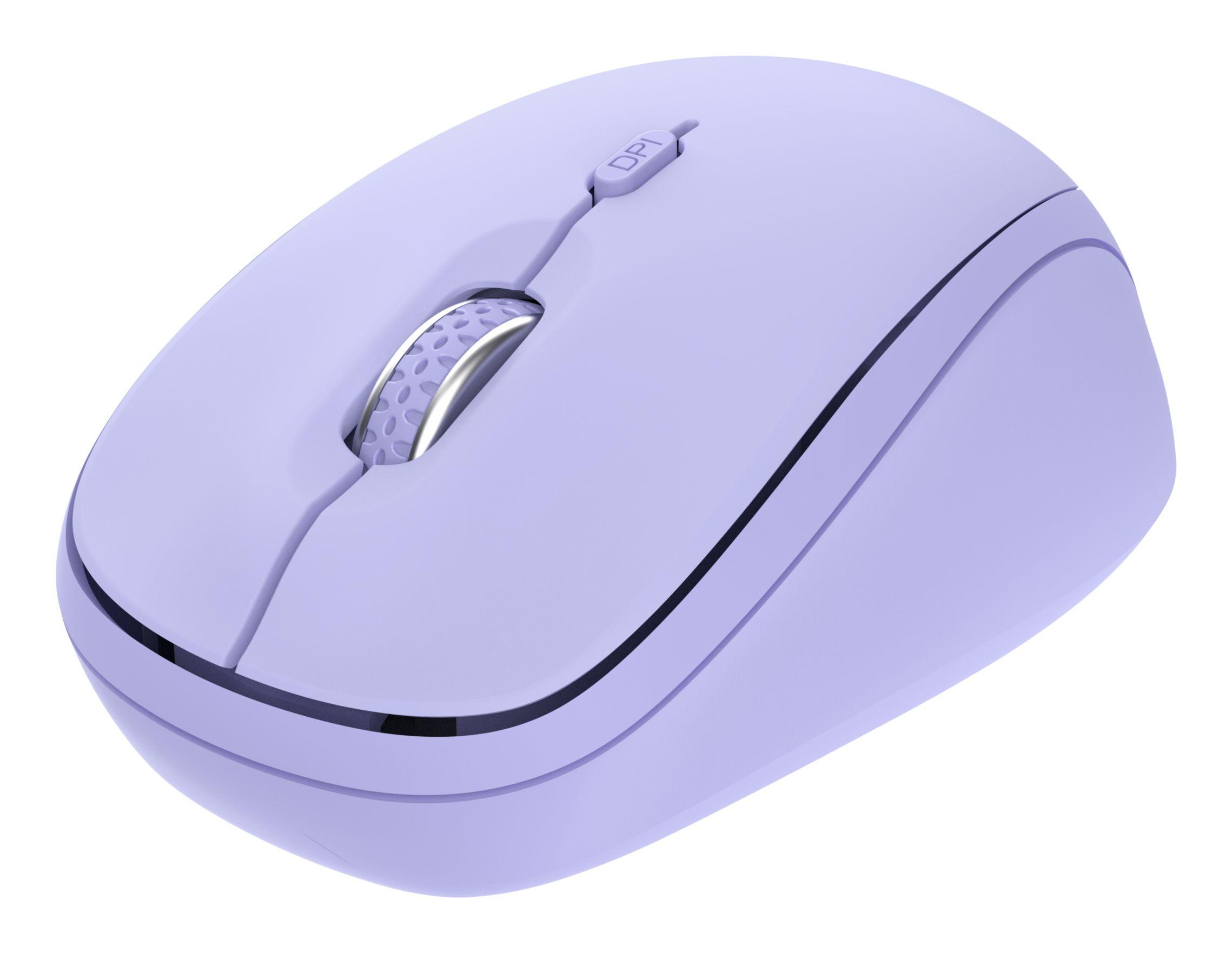 Rato TRUST Yvi+ (Ambidestro - 1600 DPI - Ótico - Violeta)