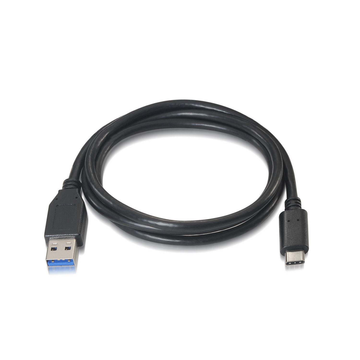 Cabo USB-C para USB-A AISENS A107-0060 (1 m - USB C - USB A - Preto) — miniatura 2