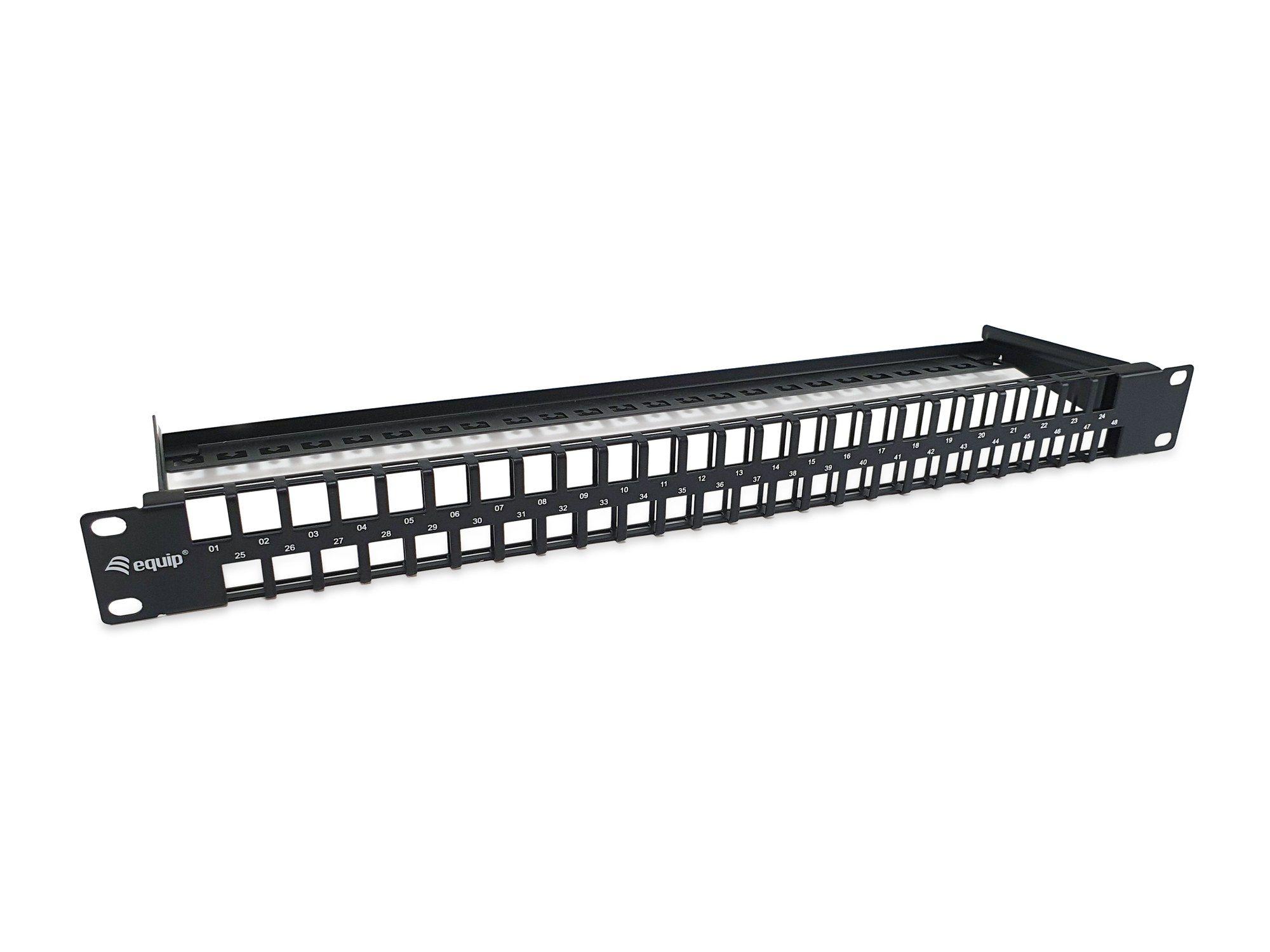 Painel de Patch Não Blindado EQUIP 769258 (48 Portas - Cat6 - 1U - Preto)
