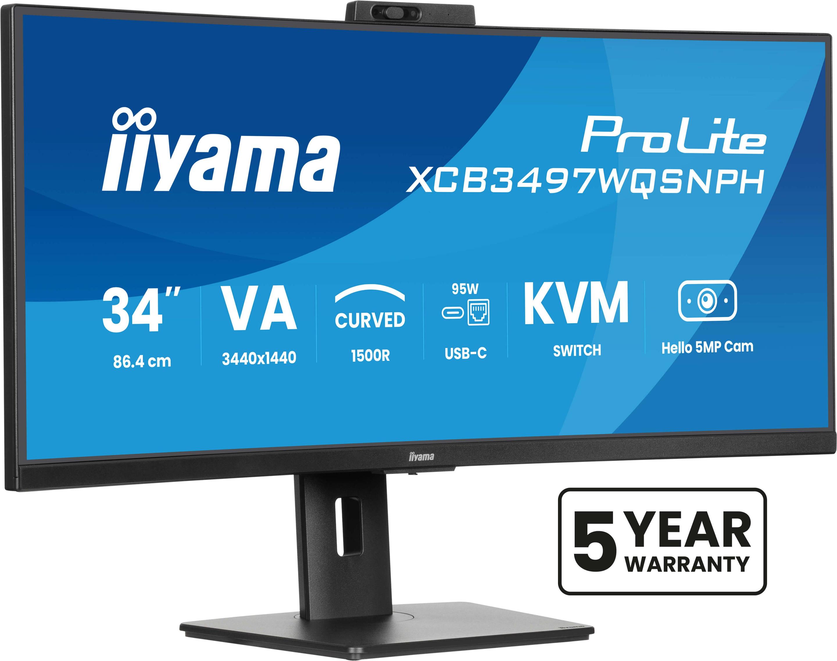 Monitor IIYAMA ProLite XCB3497WQSNPH-B1 (34" - 120 Hz - 3440 x 1440 pixels - Preto)