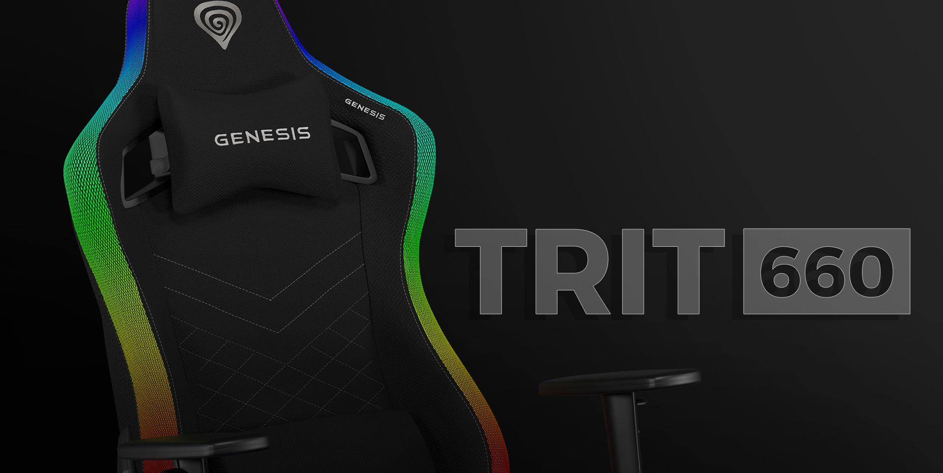 Cadeira Gaming GENESIS Trit 660 (150 kg - 136 cm - Tecido - Preto), miniatura 12