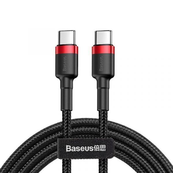 Cabo USB-C para USB-C BASEUS Cafule CATKLF-G91 (1 m - Preto e Vermelho) — miniatura 2