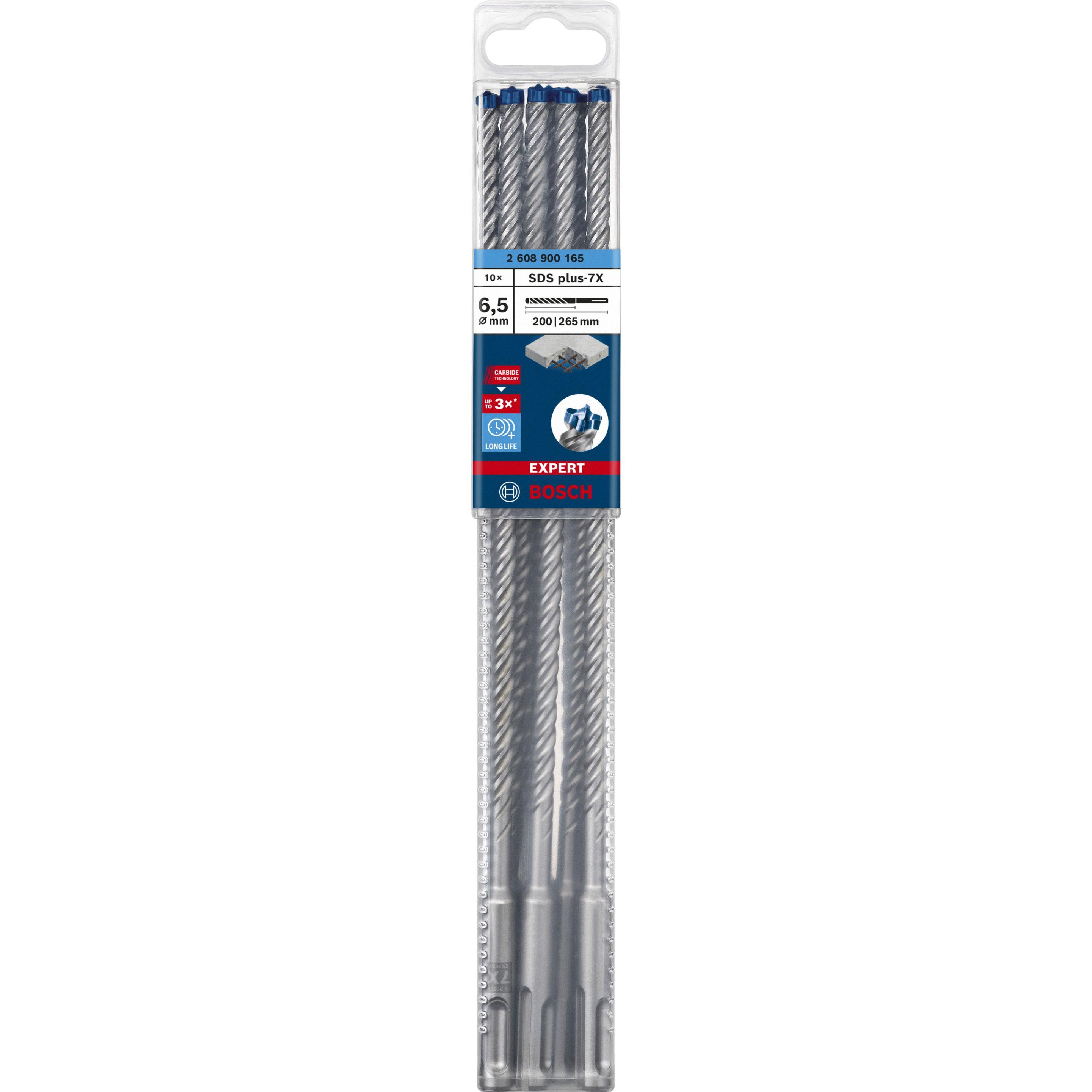 Conjunto de Brocas para Martelo Perfurador BOSCH EXPERT SDS plus-7X (6,5 x 200 x 265 mm - 10 unidades), miniatura 3