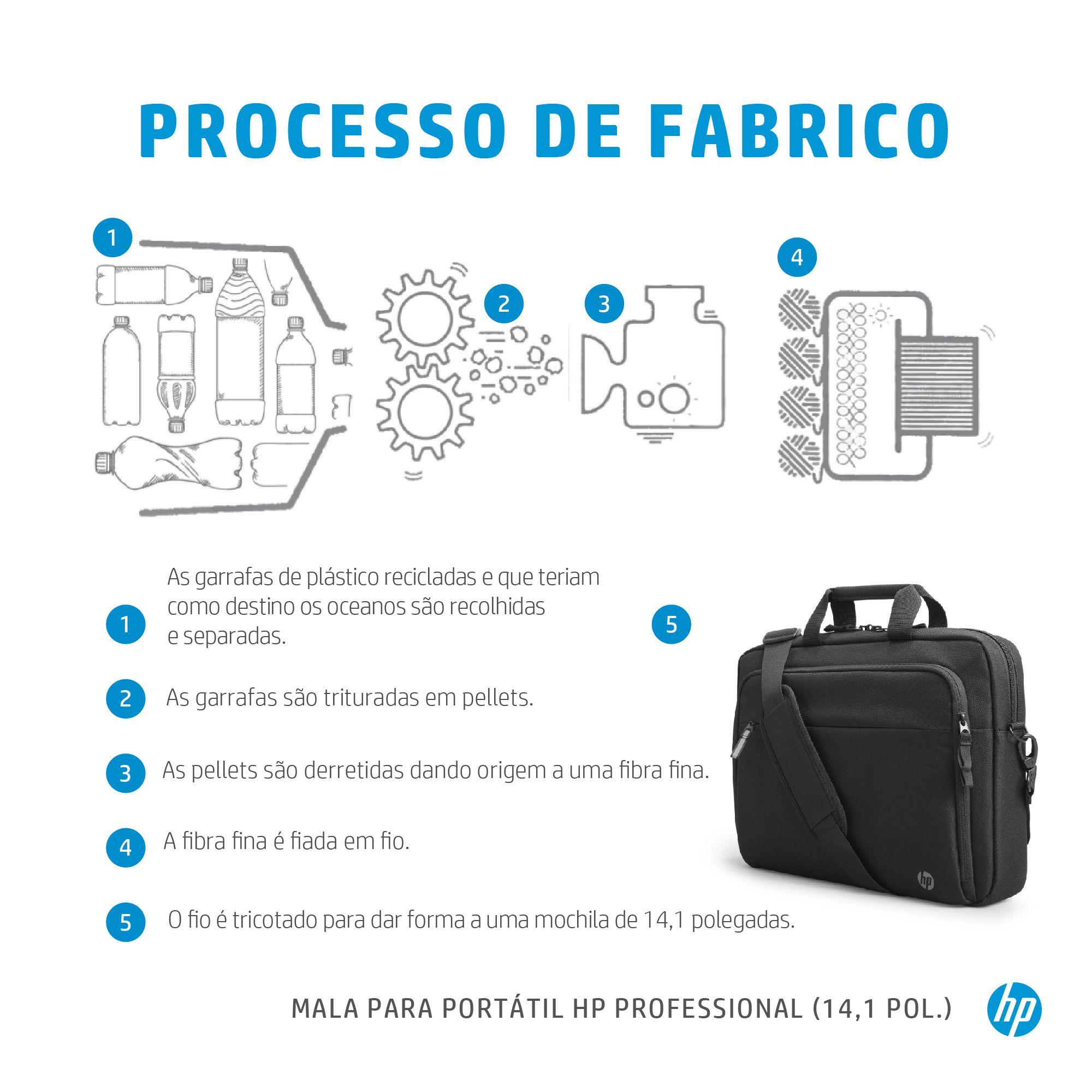 Mala para Portátil HP Professional 500S8AA (Plástico - 35,8 cm - Altura 5,2 cm - Preto) — miniatura 4