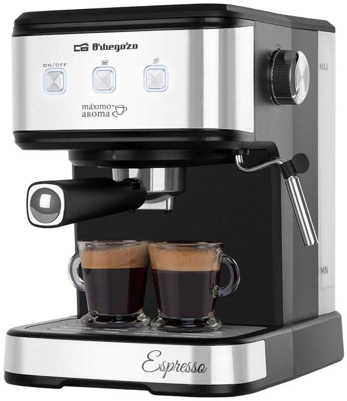 Máquina de Café Expresso ORBEGOZO EX 5210 (Café moído e monodoses - 1100 W - 20 bar - Preto/Inox) — miniatura 3