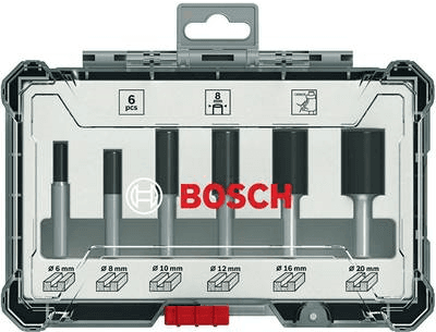 Conjunto de Fresas Direitas BOSCH 2607017465 (Carboneto - Prateado)