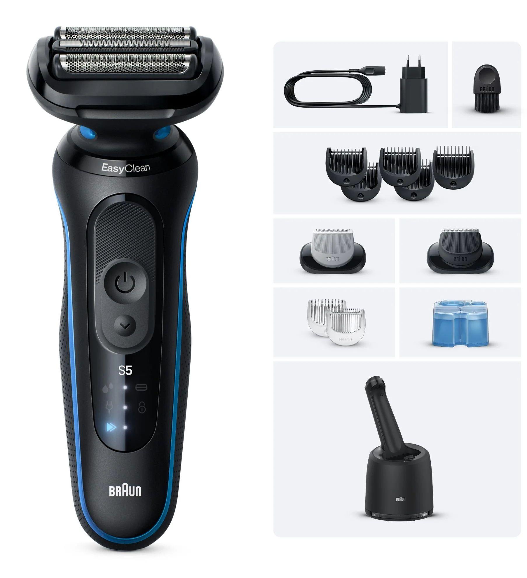 Máquina de Barbear BRAUN Series 5 52-B7650cc (Preto/Azul)