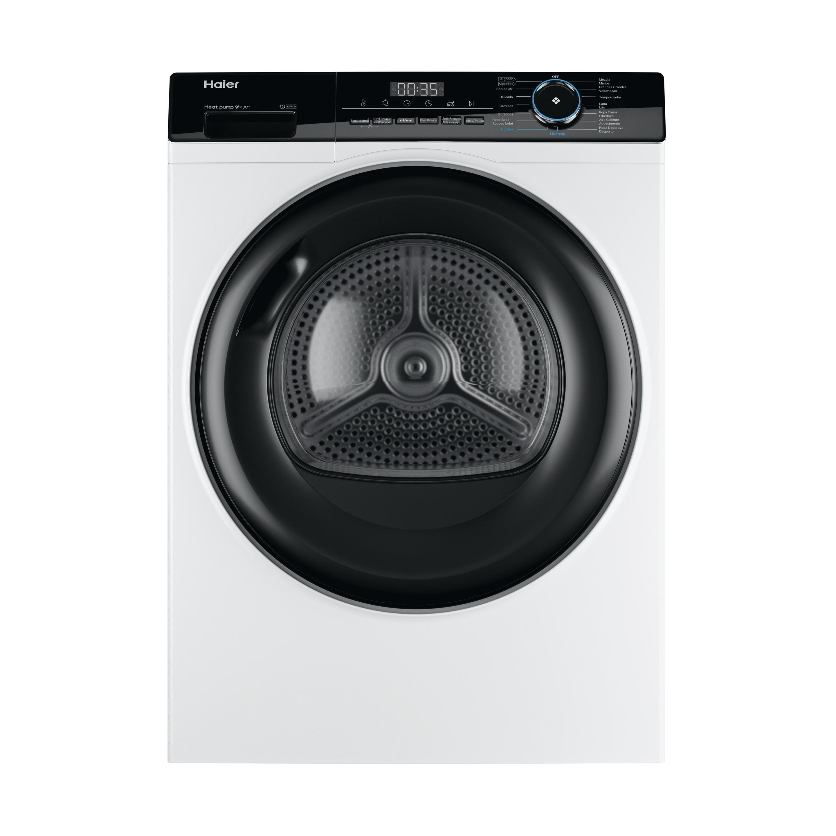 Máquina de Secar Roupa Independente HAIER HD90-A2939IB (9 kg - Bomba de calor - Direita - Branco)