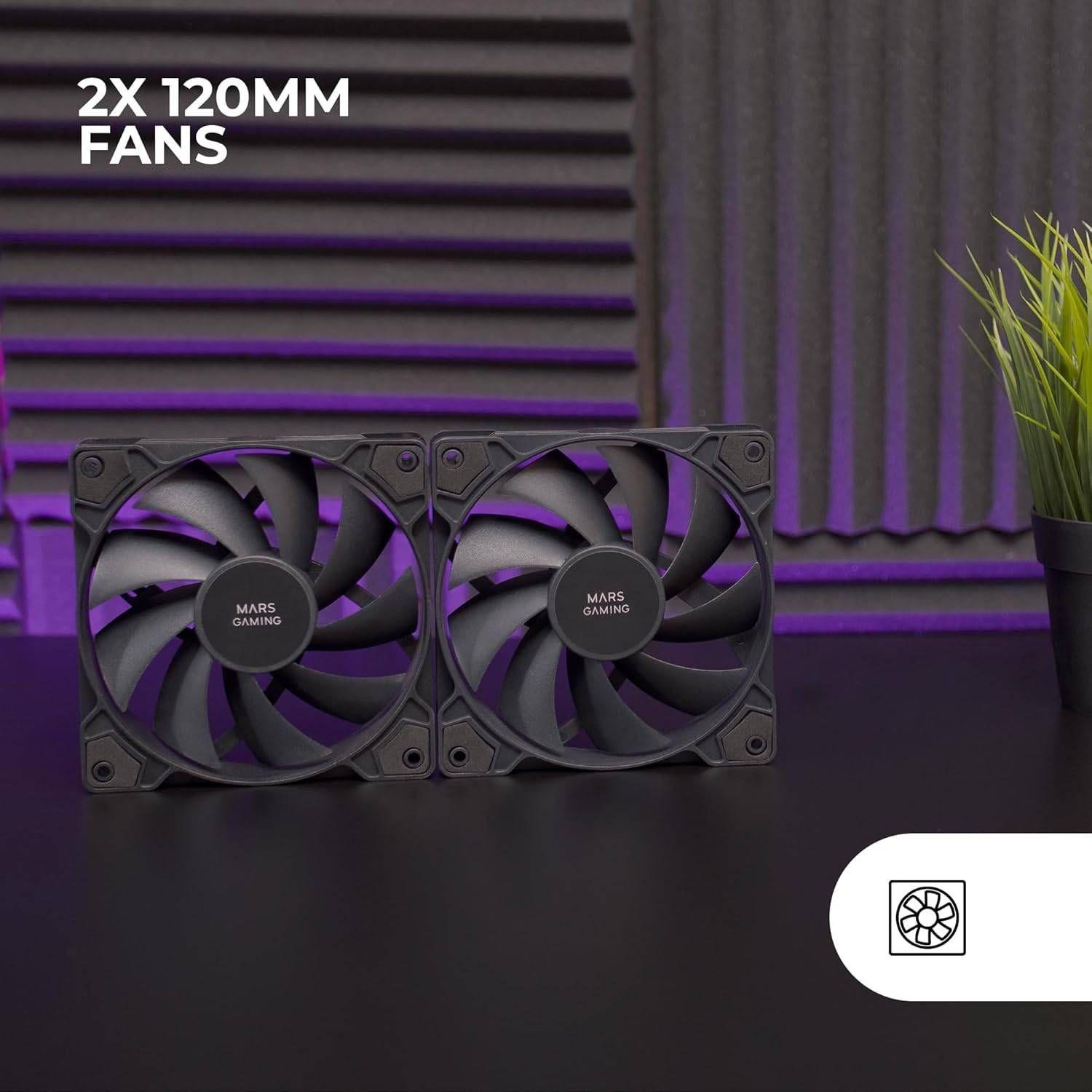 Ventoinhas para Caixa PC MARS GAMING MF-PWMX2 (Plástico - Preto), miniatura 3