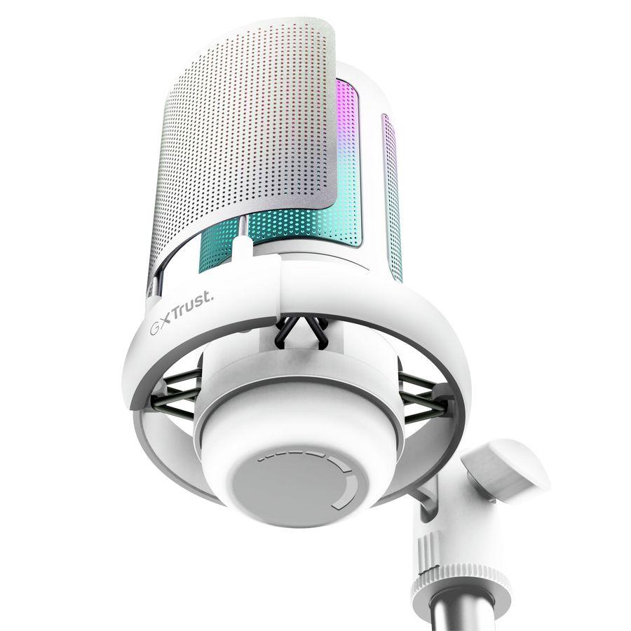 Microfone Gaming TRUST GAMING GXT 238W Auron (Microfone de podcast - Com fios - USB - Cinzento e Branco) — miniatura 8
