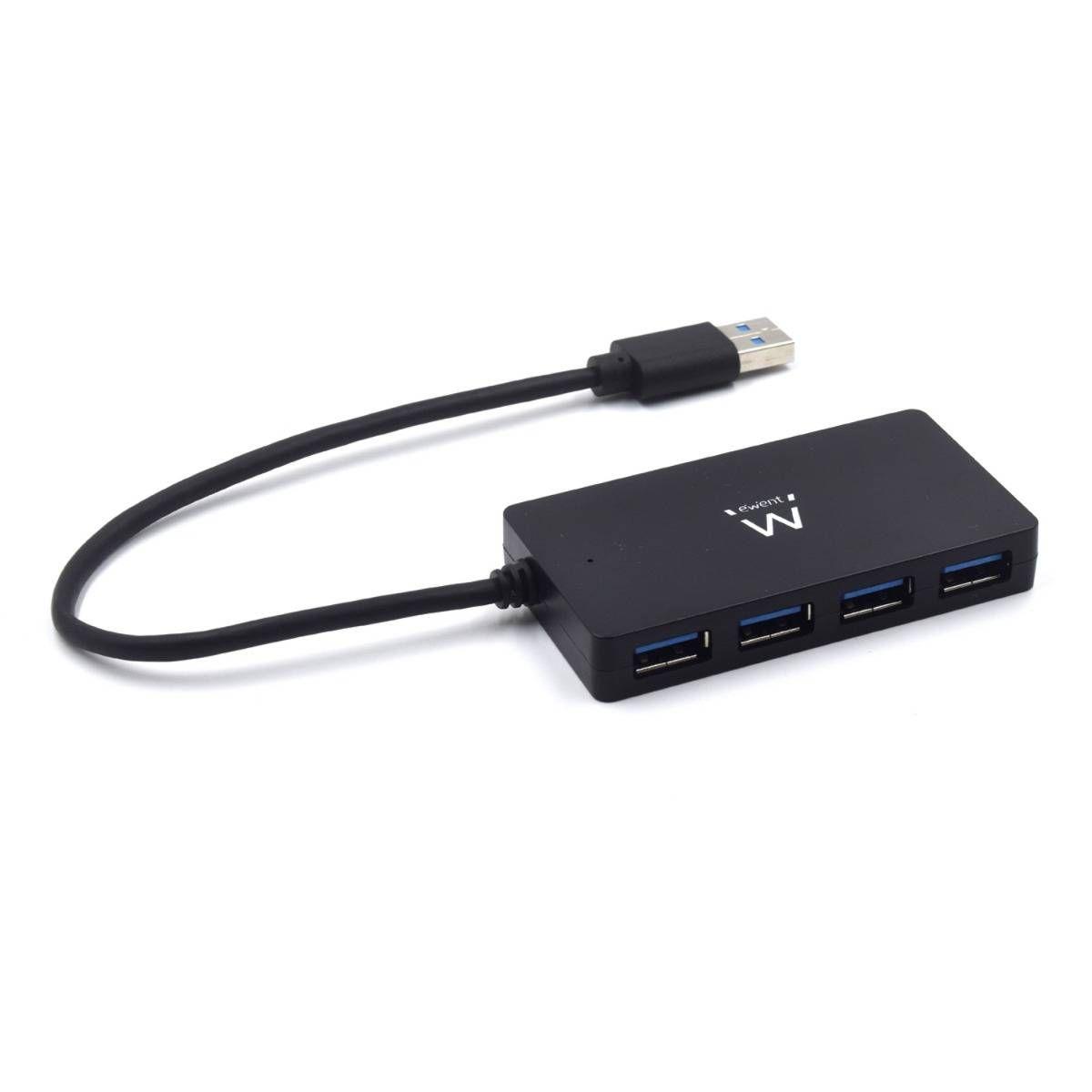 Hub USB EWENT EW1134 (0,525 m - Preto) — miniatura 3