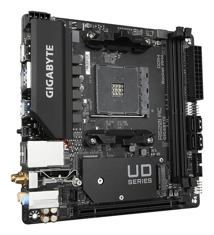 Motherboard GIGABYTE A520I AC (AM4 - AMD Ryzen 3000 Series - mini-ITX - Preto), miniatura 3