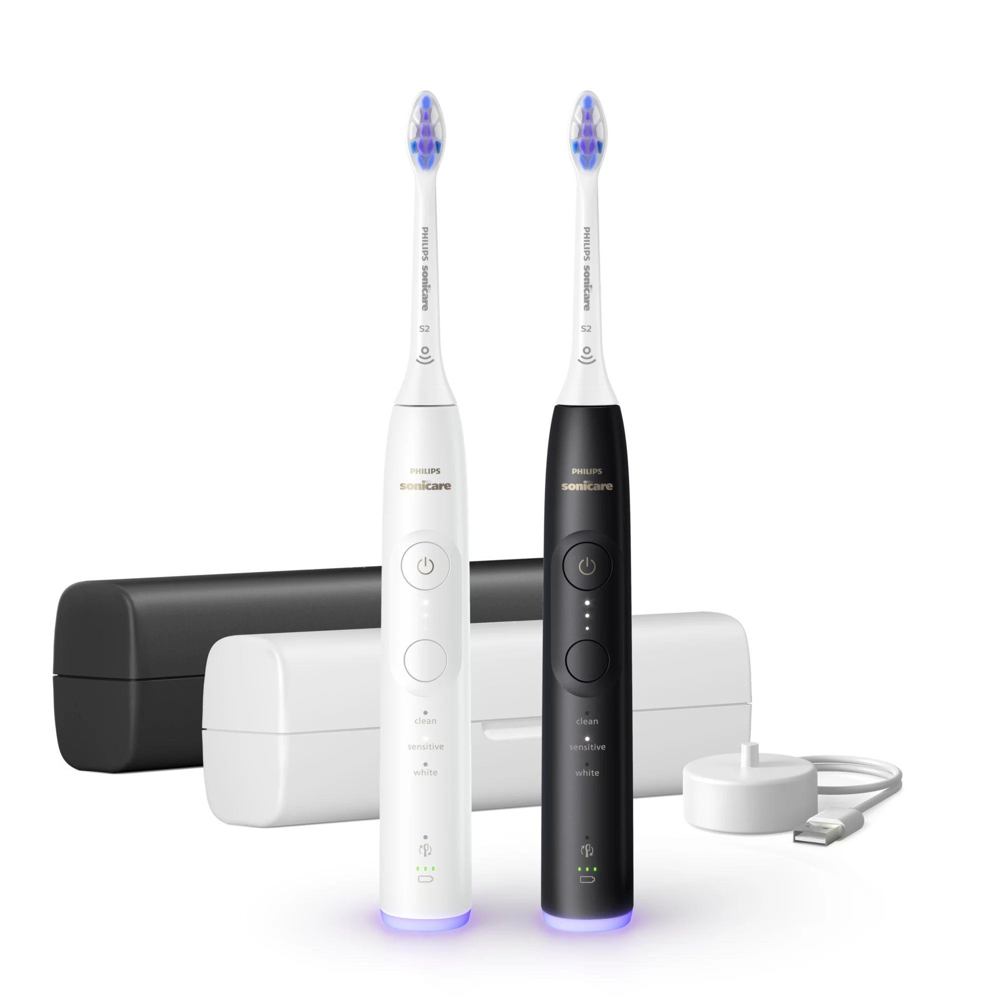 Escova de Dentes Elétrica Sónica PHILIPS Sonicare 6500 HX7419/01 (Preto e Branco)